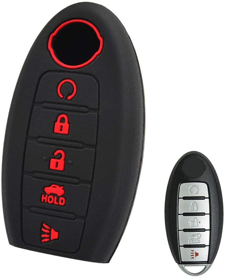 JHDKAC Car Remote Control Silicone Remote Key Case Fob Shell Cover 5 Button 2016-2019 For Nissan Rouge Murano Maxima Altima Sentra