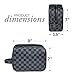 Luxouria Luxury Checkered Makeup Bag for Women, Men Toiletry Travel Pouch | Compact, Portable for Personal Storage, Cosmetics, Make Up | PU Leather with Zippered Access | Carry-On (Black)
