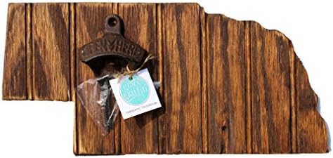 Grace Graffiti Nebraska State Bottle Opener with Chestnut Stain