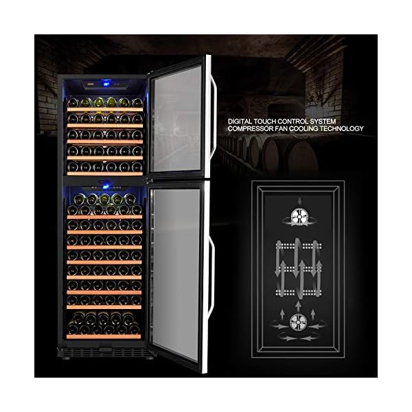 Lanbo-Dual-Door-Dual-Zone-Built-in-Wine-Cooler-with-Front-Exhaust-162-Bottle