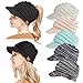 Dukars Women's Warm Chunky Cable Knit Messy Bun Hat Ponytail Visor Beanie Cap