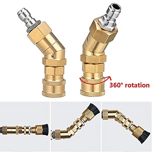 3600 Psi 45 360 Degrees Inclination Podoy Rotation Pivoting Coupler With 360 Degree Rotation Connecting Pressure Washer Nozzle 1 4 Inch Quick Connect Couplers Patio Lawn Garden Artcoamazonie Dz