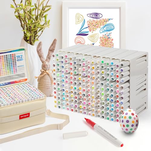 240 Colors Acrylic Paint Markers Set with Storage Bag - Portable Quick-Dry Ink, Non-Bleed Brush Tip Pens for Artists and Handcraft Enthusiasts