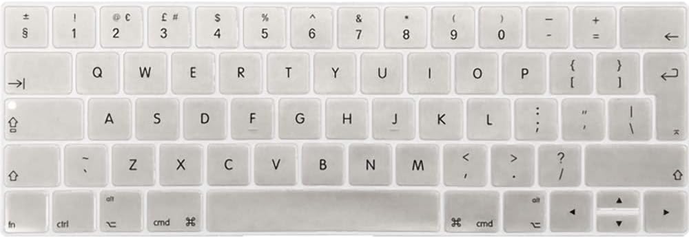 FINDING CASE EU/UK Apple keyboard skin cover Compatible MacBook Pro 13 Inch A1708 2017/2016 Release (No Touch Bar) & New MacBook 12 Inch A1534-Adhesive Premium Ultra Thin Keyboard Cover (Silver)