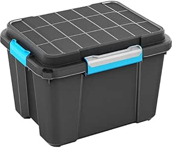 CURVER Caja de almacenaje plástico, Scuba Box, Negro/Azul, M: Amazon.es: Hogar