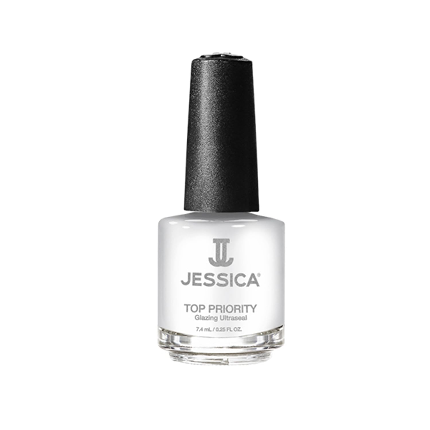 JESSICA Priority Glazing Ultrasealer Top Coat Nail Polish, Long Lasting, Clear, Prevents Chips and Splits, 7.4ml