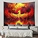 JAWO Fantasy Phoenix Bird Wall Hanging for Men, Red Anime Animal Hippie Tapestry for Bedroom, Aesthetic Cool Tapestry Beach Blanket College Dorm Home Decor (71