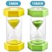 Sand Timer VAGREEZ Hourglass Sand Timer 3 Minutes 15 Minutes Timer Clock Toothbrush Timer for Kids Games Classroom Home Office Kitchen Use (Pack of 2)