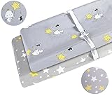 Changing Pad Cover Set 2 Pack 100% Cotton Fits Standard Contoured Changing Table Pads Cover for Baby Boys or Girls Gray Elephant and Yellow Stars