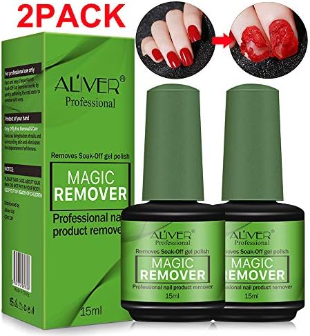 2 PackMagic Soak-Off Gel Nail Polish Remover, Professional Remover Nail Polish Delete Primer Acrylic Clean Degreaser For Nail Art Lacquer, Easily and Quickly(15ml)