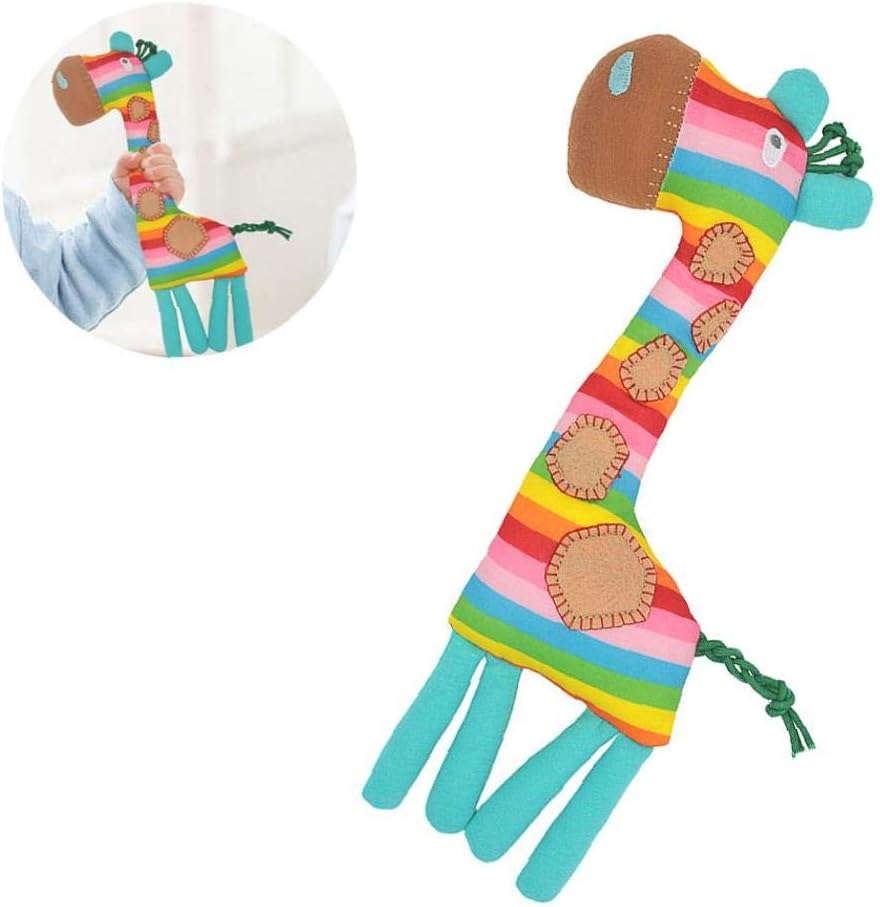 Nicedier Jirafa Sonajero Color Del Arco Iris De Dibujos Animados Animales De Peluche De Bell De Mano Palillo De Peluche De Juguete Educativos Del Bebe De Juguete Juguetes Sonajeros Y Aros De