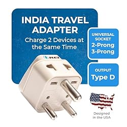 Orei Grounded Universal 2 in 1 Plug Adapter Type D