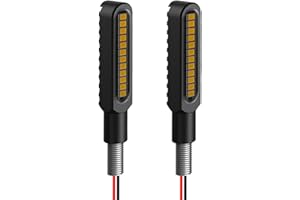 BlyilyB Waterproof Motorcycle Blinkers Indicator Turn Signal Amber Flowing Sequential Universal Lamp (Pack of 2)