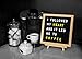 Yellow & White Letter Board Set: Black Felt Message Board in Oak Frame, 10 x 10