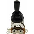 Dopro Guitar 3 Way Short-Frame Toggle Switch Pickup Selector Black with Brass Metal Black Tip (not Plastic Tip) for Les Paul Electric Guitars