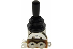 Dopro Guitar 3 Way Short-Frame Toggle Switch Pickup Selector Black with Brass Metal Black Tip (not Plastic Tip) for Les Paul Electric Guitars