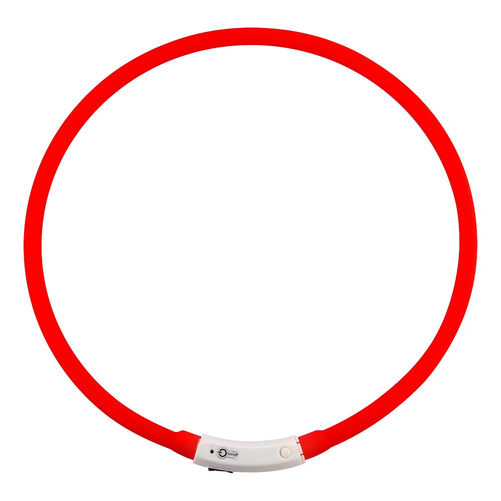 ZOGIN LED Pet Dog Collar, USB Rechargeable LED Dog Safety Flashing Light Collar-Red