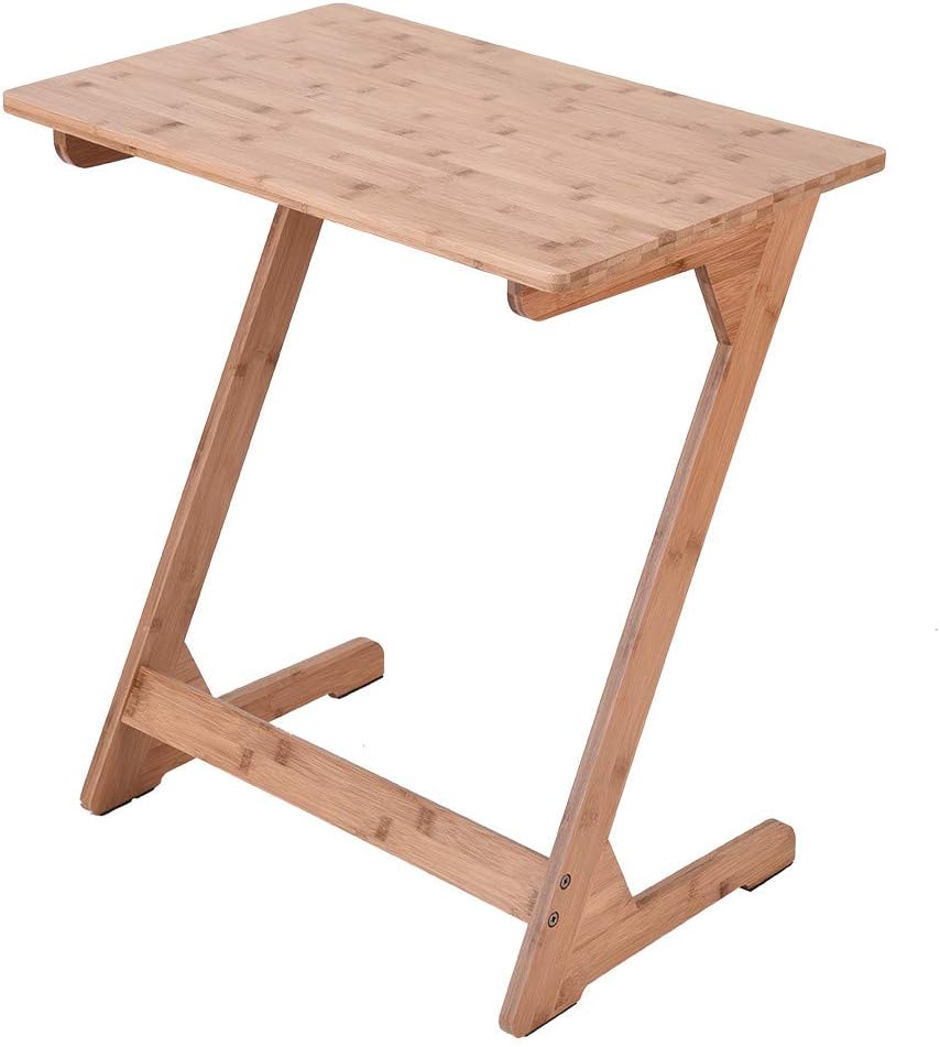 (US Shipped) Sofa Table TV Tray, Sofa End Table Laptop Desk Bamboo Coffee Table Side