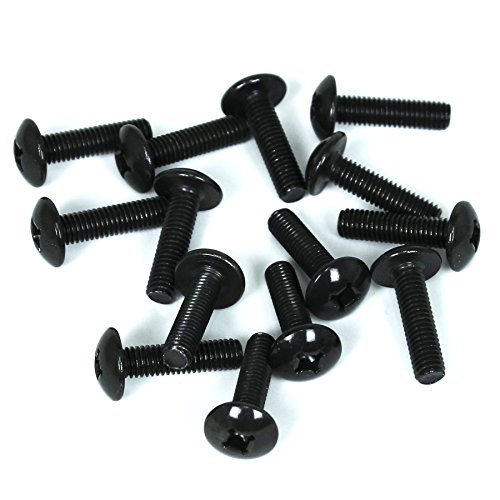 TCH Hardware 25 Pack Rack Rail Mounting Screws & Washers - Black 10-32 x 3/4" - Server AV Cabinet Bolts Cage Nuts Fasteners