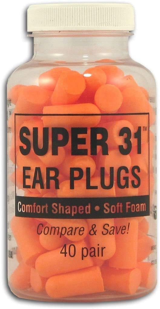 80 Pair Super 31 Earplugs (2 Bottles)