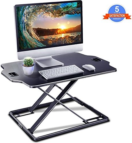 Standing Desk Converter - IMtKotW Height Adjustable Desk - Sit Stand Desk Converter - Laptop Desk Riser - The Best Adjustable Standing Desk- 32" Tabletop Workstation (Black) …
