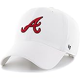 47 MLB White Team Color Primary Logo Clean Up Adjustable Strap Hat Cap, Adult One Size Fits All