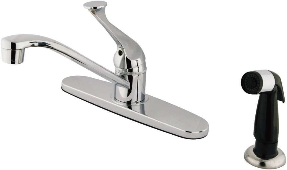 Elements of DesignColumbia EB0572 Single Handle Kitchen Faucet with Side Sprayer, 8-Inch, Polished Chrome