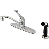Elements of DesignColumbia EB0572 Single Handle Kitchen Faucet with Side Sprayer, 8-Inch, Polished Chrome