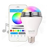 Sunvito Smart LED Bulb Speaker,New Wireless Bluetooth 4.0 Speaker Music LED Playbulb E27 Dimmable RGB LED Light Bulb for Party Decoration Lighting Free APP for Smartphone