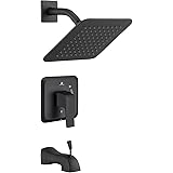 HOMELODY Shower Faucet Set Matte Black,Bathtub Faucet Shower System 8 Inch Rain Shower Head,Shower Tub Kit With Valve,Matte B