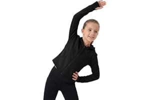 WELAKEN Girls Athletic Zip-Up Hoodie Sweatshirt,Long Sleeve Casual Hoodie for Kids