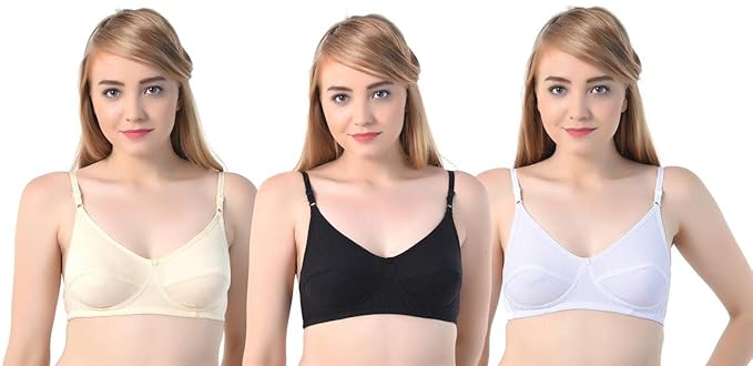 Womens Breast Feeding Non Padded Maternity Feeding/Nursing Bra Combo