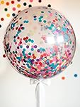 36" Confetti Balloons Latex Balloon Paper Balloons Jumbo Transparent Crepe Paper Filled with Multi-color Confetti for any Party or Event (5 pieces)