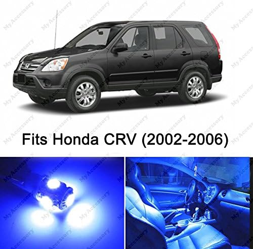 6 x Premium Blue LED Lights Interior Package Kit for Honda CRV 2002-2006