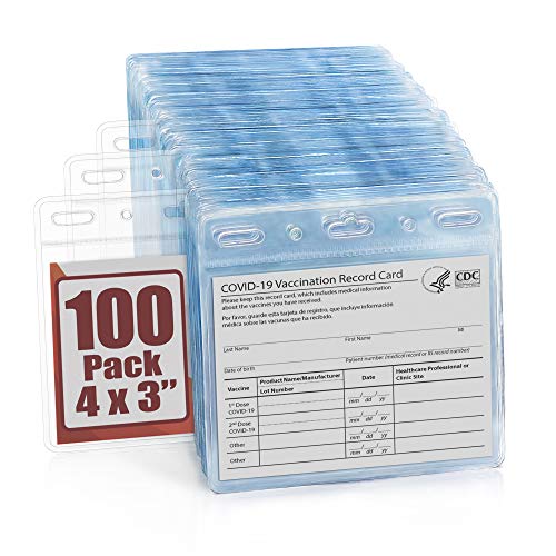 Clear, 2.25x3.5 Inch, 100 Pack Mifflin Horizontal Zipperless ID Badge Holder Quick Load Plastic