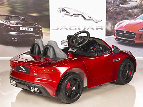 Jaguar Authorized Jaguar F-TYPE 12V Luxury Kids Ride On Car Battery Powered MP3 LED Door Open Kids Vehicle With Remote Control, Red - Thumbnail 3