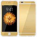 Mcoolbo Electroplating Mirror Effect Screen Tempered Glass Screen Protector Whole Body Protection Anti Scratches [Front and Back] for iPhone 6 Plus & iPhone 6S Plus 5.5inch (Gold)