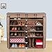 SONGMICS 7-Tier Shoe Rack 36-Pair Shoe Storage Cabinet Organizer Portable Covered Shoe Shelf Mocha URXJ12K