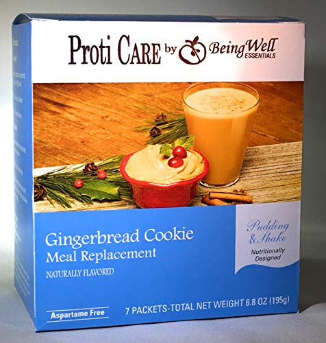 Proti Care Meal Replacement Pudding & Shake by Being Well Essentials - 15g protein - 7 servings - only 100 calories (Gingerbread) - Thumbnail 2