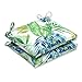 Pillow Perfect Outdoor/Indoor Soleil Squared Corners Seat Cushion (Set of 2), Blue/Green