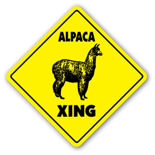 [SignJoker] ALPACA CROSSING Sign novelty gift animals farm Wall Plaque Decoration