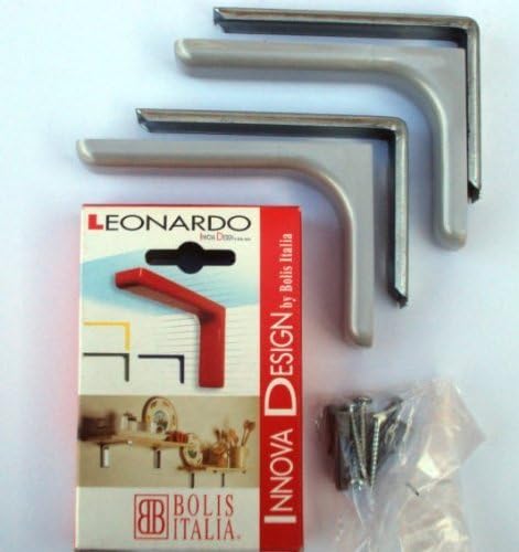 1 Pair x LEONARDO Shelf Brackets With Hidden Fixings Strong Metal (Medium) by Solmer LTD