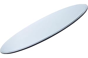 Augeno 24x48 inch Oval 1/4" Thick Pencil Polished Edge Glass Table Top - Tempered, Scratch Resistant & Safety Replacement Glass Designed for Dining, Coffee, Patio & End Tables