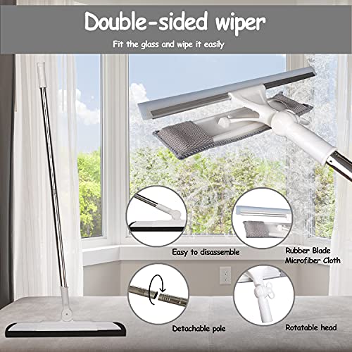 Weilu 2 Pack AllPurpose Window Squeegee with 59inch Extension Pole