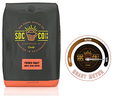 San Diego CoffeeFrench Roast, Dark Roast, Whole Bean Coffee, 5-Pound Bag
