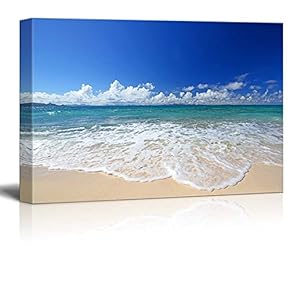 Canvas Prints Wall Art - Beautiful Scenery/Landscape Gorgeous Beach in Summertime | Modern Wall Decor/Home Decoration Stretched Gallery Canvas Wrap Giclee Print & Ready to Hang - 12" x 18"