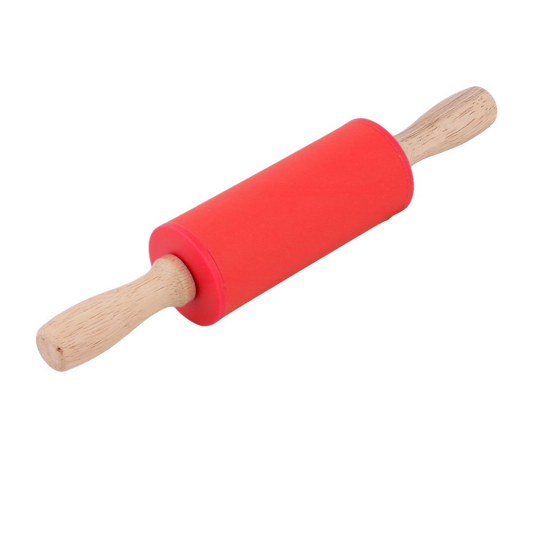 Sourcingmap Wood Handle Household Kitchenware Flour Dumpling Rolling Pin 23cm Length Red