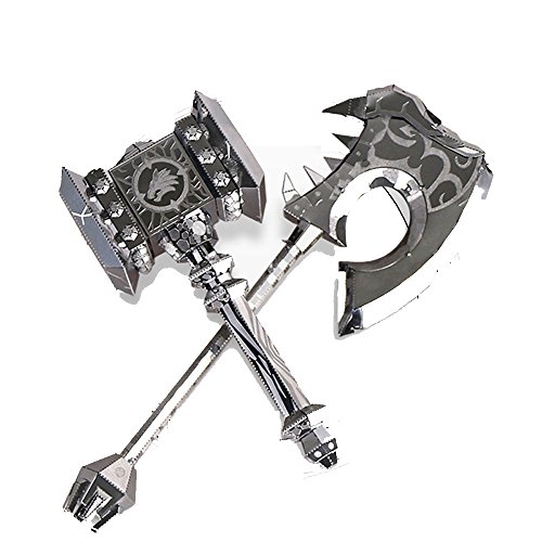 MU 3D Metal Puzzle Doom ABYSS Battleaxe Weapon YM-N017AB-S DIY 3D Laser Cut Assemble Model Kit Jigsaw Toys For Audit