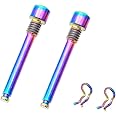 NELboNs Titanium Bolts for Bike Disc Brake Pads Threaded Pins Bike Brake Caliper Bolt Screws with Snap Rings Universal for Mountain Bicycle,2 PCS