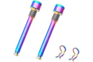 NELboNs Titanium Bolts for Bike Disc Brake Pads Threaded Pins Bike Brake Caliper Bolt Screws with Snap Rings Universal for Mountain Bicycle,2 PCS